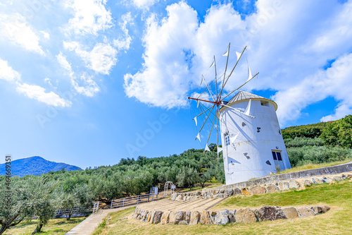 ギリシャ風車　香川県小豆島　
Greek windmill　Kagawa-ken Shodoshima photo