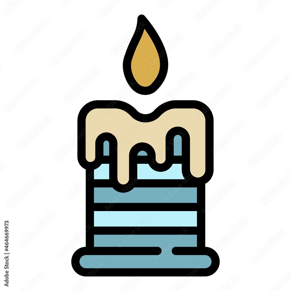 Wedding ceremony candle icon. Outline wedding ceremony candle vector icon color flat isolated Wedding ceremony candle icon. Outline wedding ceremony candle vector icon color flat isolated