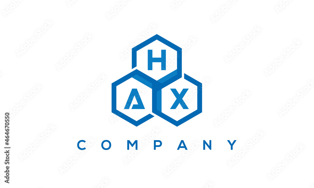 HAX three letters creative polygon hexagon logo	