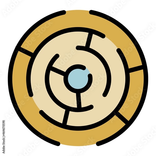 Achievement labyrint icon. Outline achievement labyrint vector icon color flat isolated