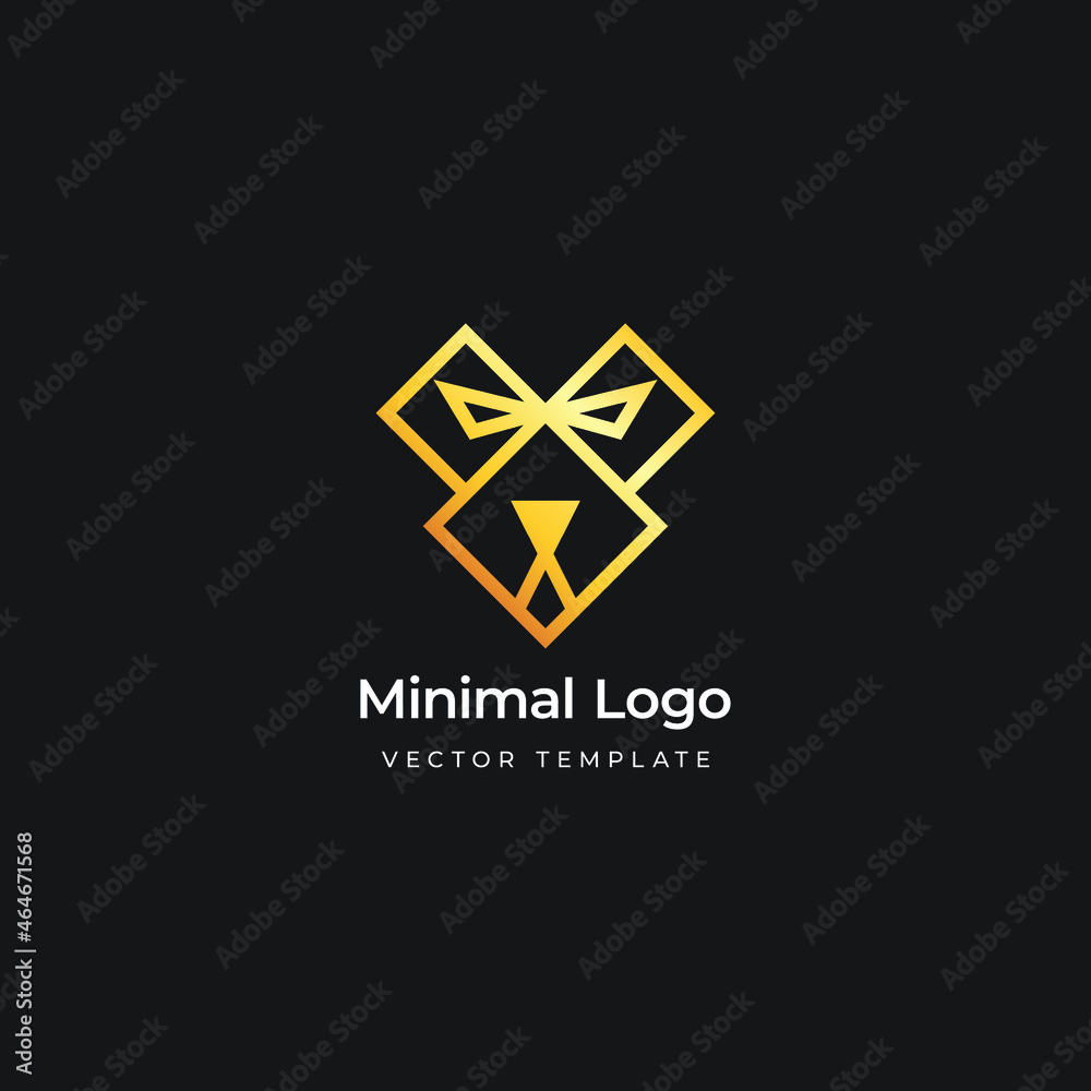 Lion head minimal logo template. Vector illustration Lion head minimal logo template. Vector illustration