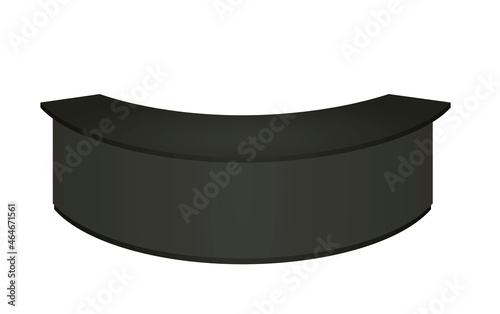 Round reception desk. vector illustration