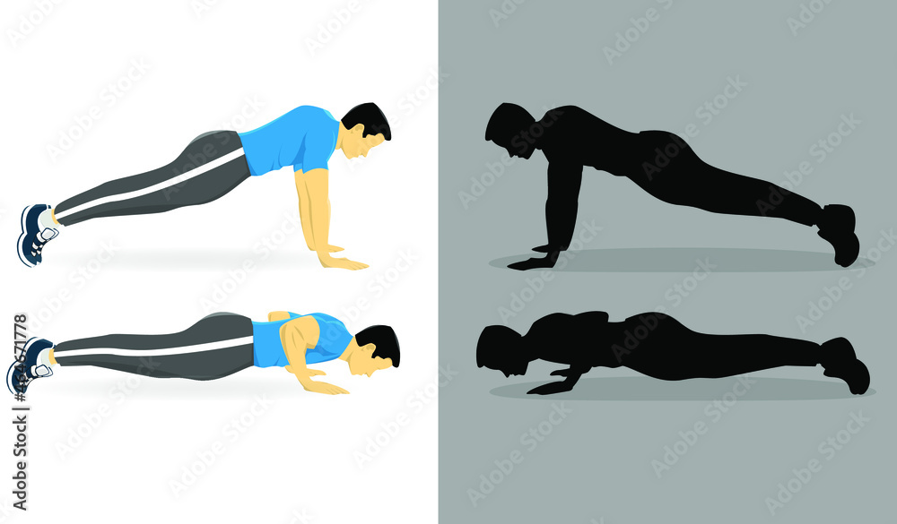 a man is doing push up, clip art, silhouette, shadow, cartoon, etc. good for article, healthcare, by vector design a man is doing push up, clip art, silhouette, shadow, cartoon, etc. good for article, healthcare, by vector design