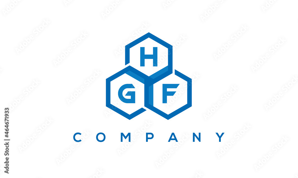 HGF three letters creative polygon hexagon logo	