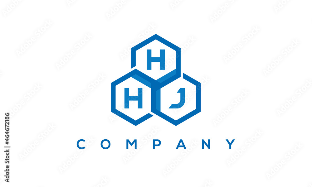 HHJ three letters creative polygon hexagon logo HHJ three letters creative polygon hexagon logo