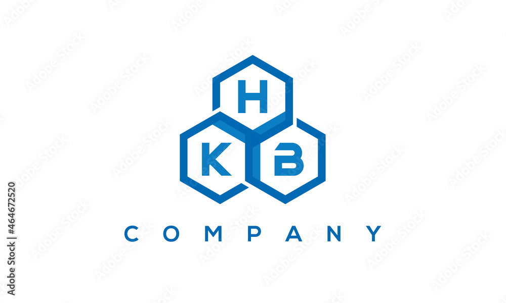 HKB three letters creative polygon hexagon logo	