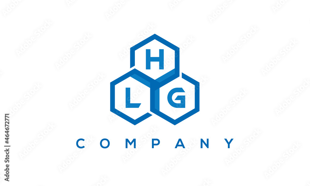 HLG three letters creative polygon hexagon logo	