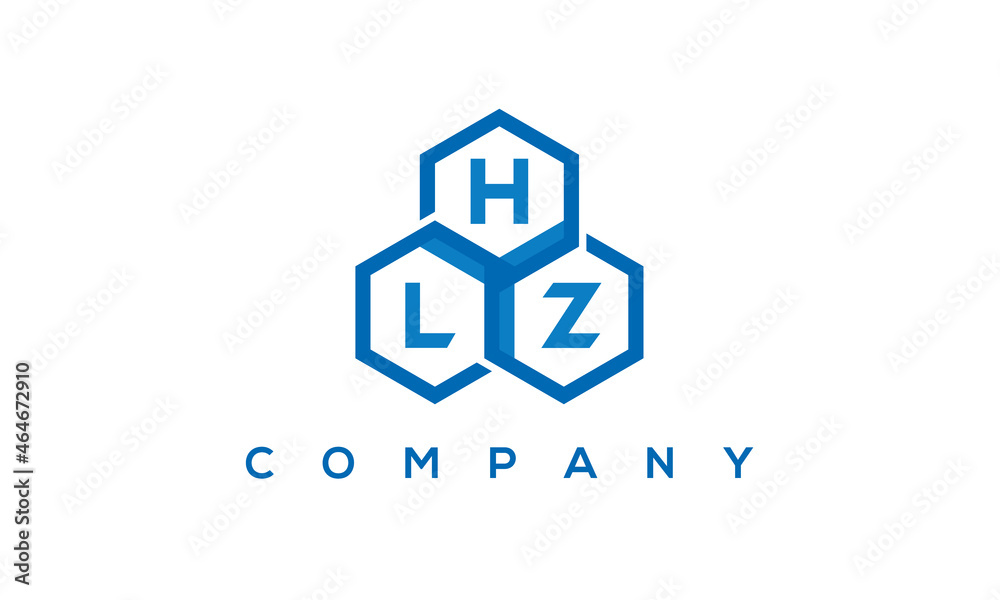 HLZ three letters creative polygon hexagon logo HLZ three letters creative polygon hexagon logo