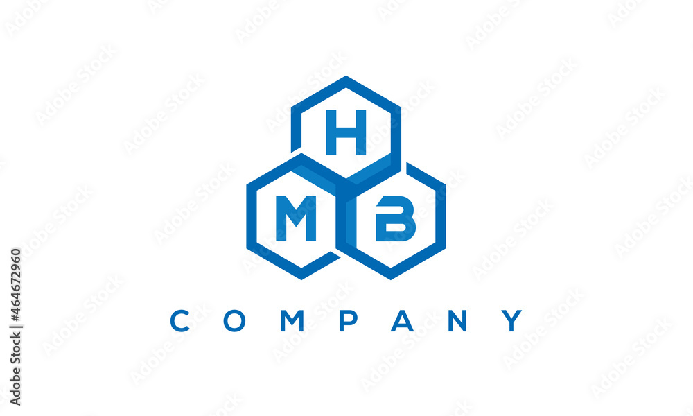 HMB three letters creative polygon hexagon logo	