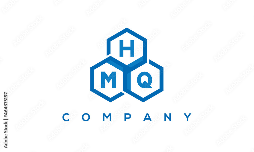 HMQ three letters creative polygon hexagon logo	