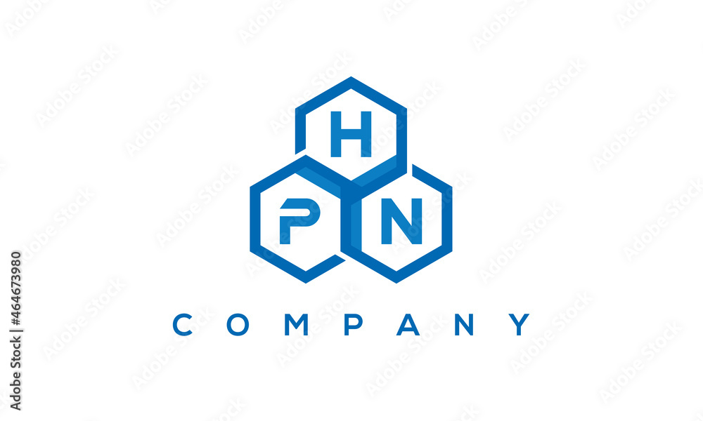 HPN three letters creative polygon hexagon logo	