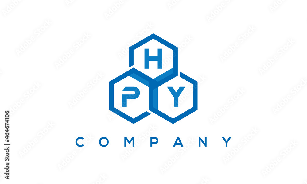 HPY three letters creative polygon hexagon logo HPY three letters creative polygon hexagon logo