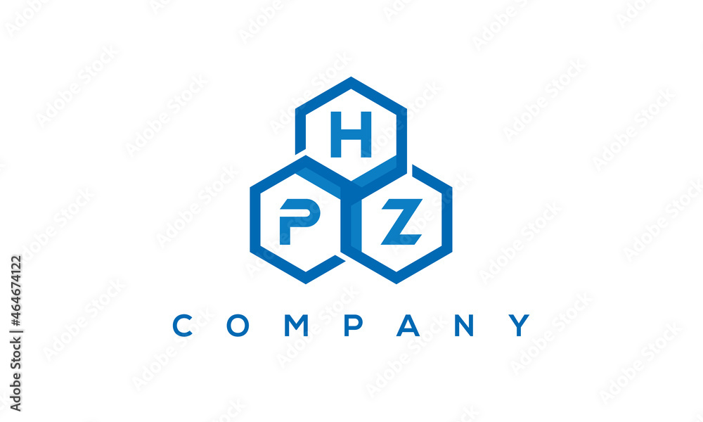 HPZ three letters creative polygon hexagon logo	