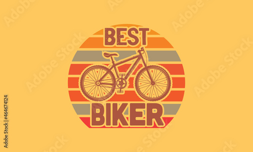 Bicycle print design with quote bike lover Vector Design illustration for fashion fabrics textile graphics prints. photo