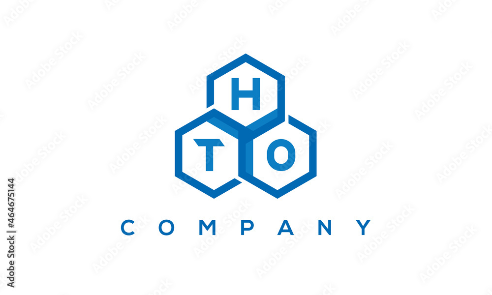 HTO three letters creative polygon hexagon logo	