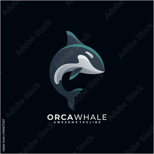 Whale logo design template
