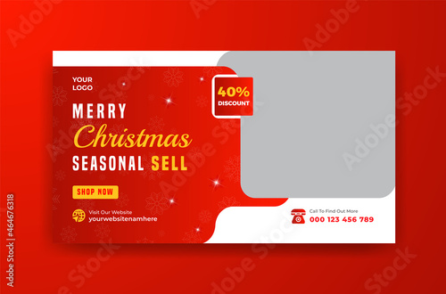 Merry Christmas New Year Fashion Sale Landing Page Social Media Web Banner Template Design