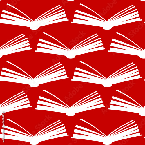 Flying books seamless pattern