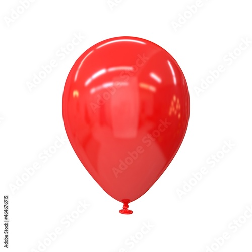 Balloon glossy red on a white background, 3d render
