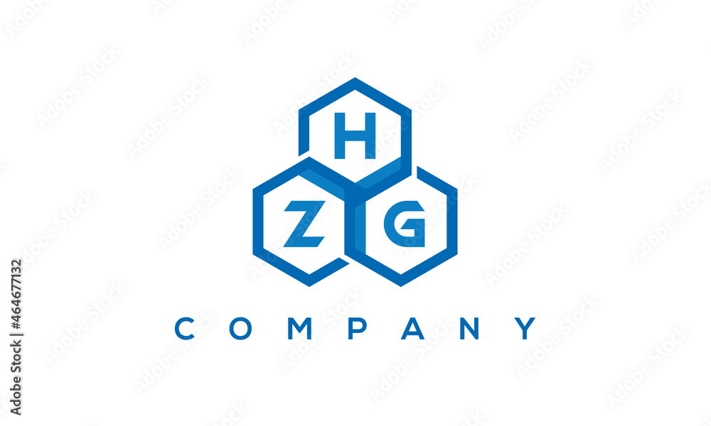 HZG three letters creative polygon hexagon logo HZG three letters creative polygon hexagon logo