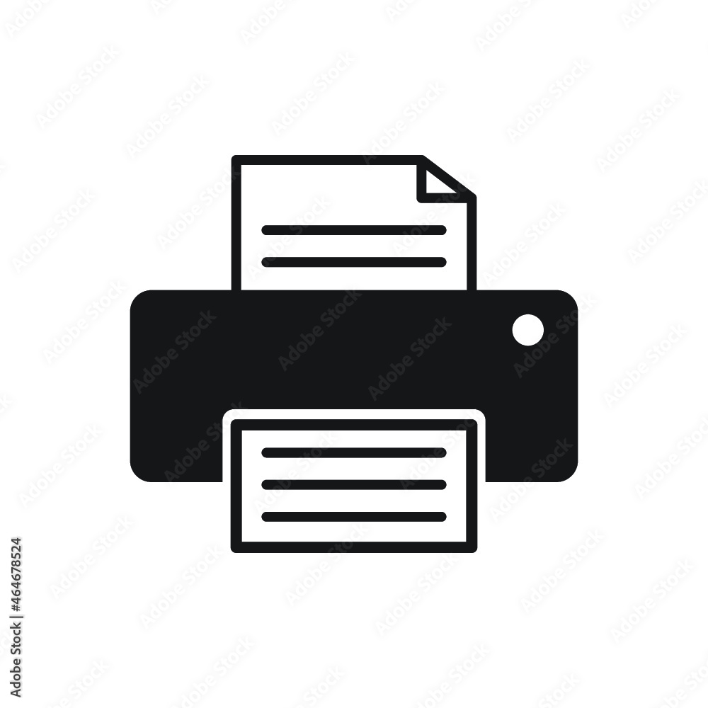 Printer icon flat illustration design isolated on white background Printer icon flat illustration design isolated on white background