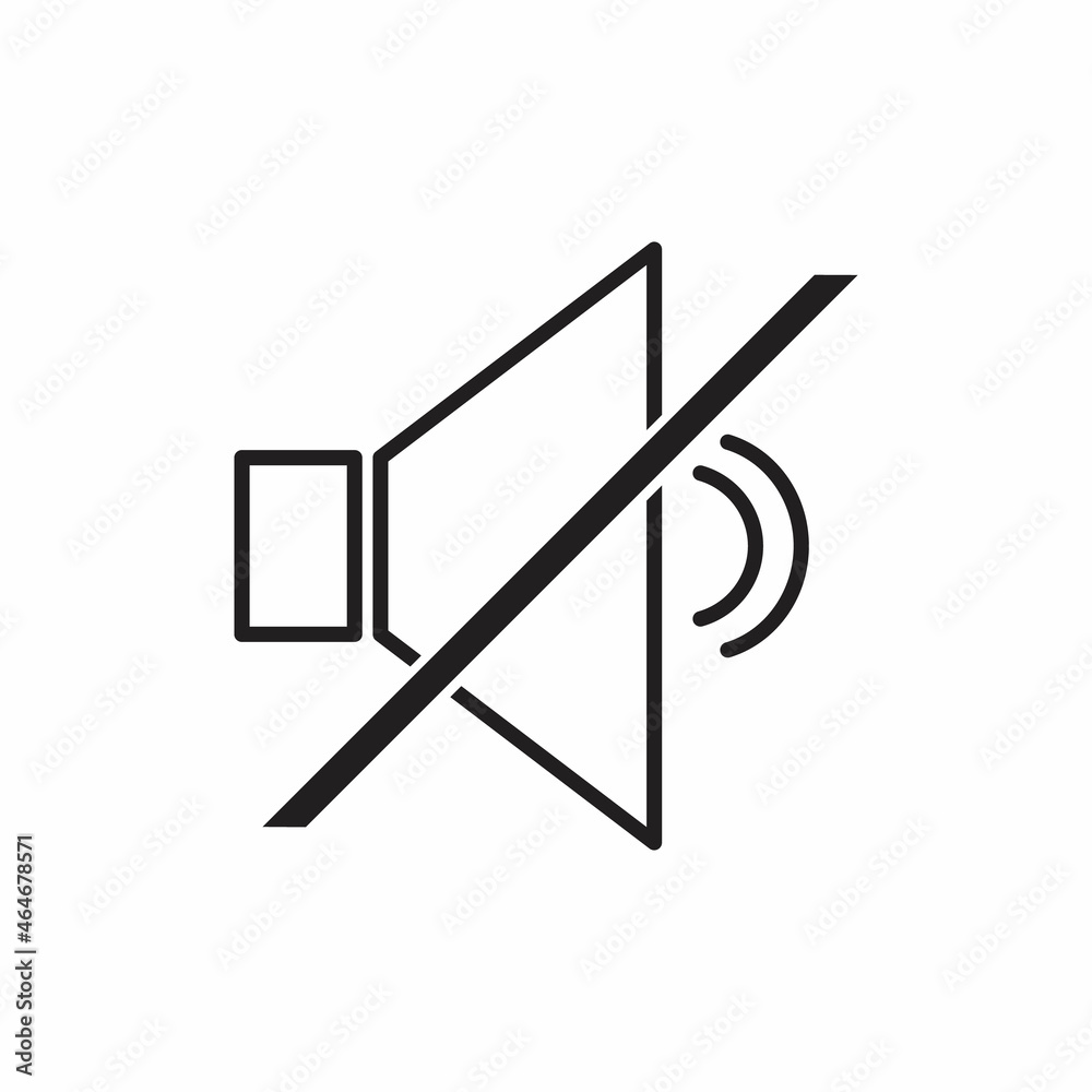 Mute speaker icon flat illustration design isolated on white background