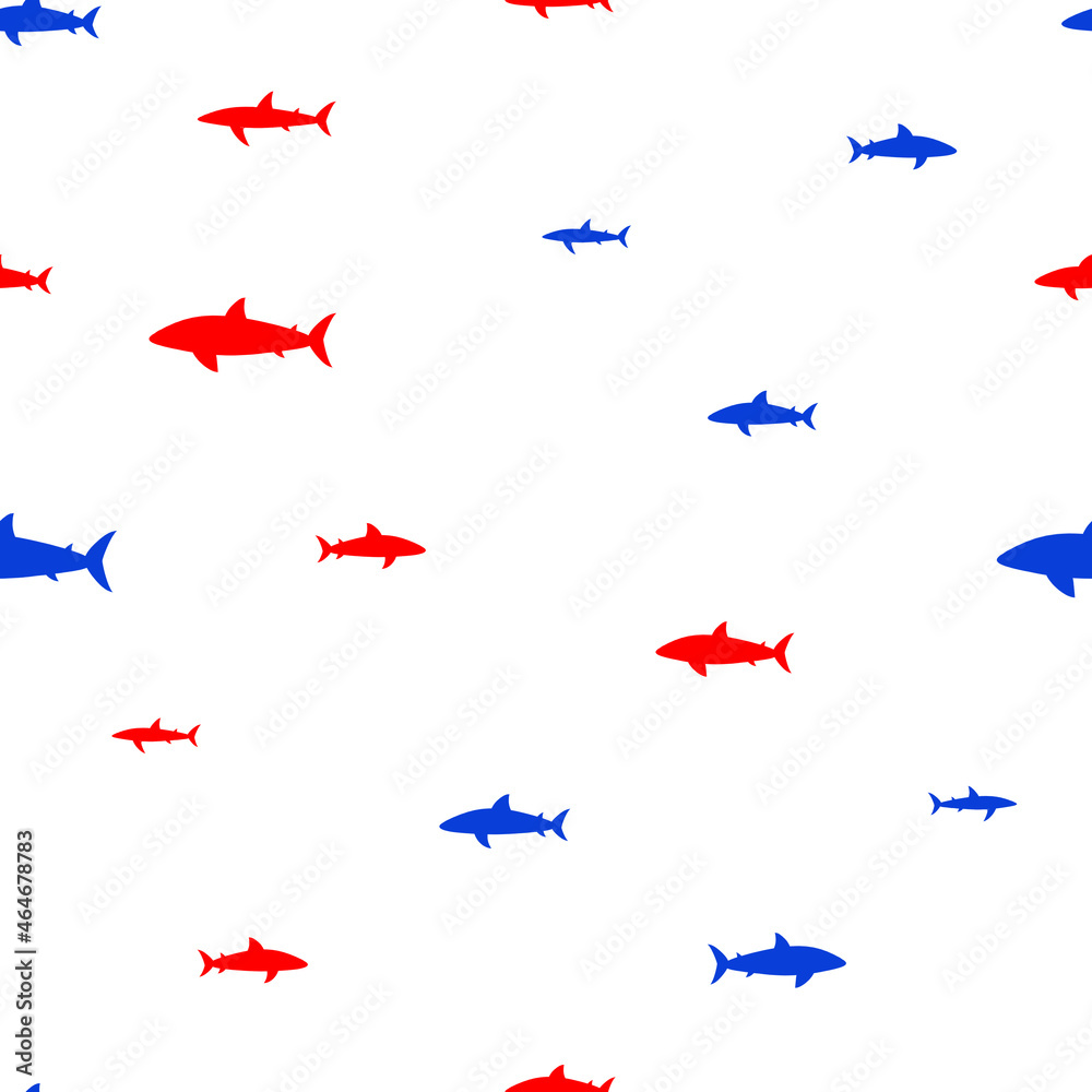 Blue and Red sharks pattern for t-shirts Blue and Red sharks pattern for t-shirts