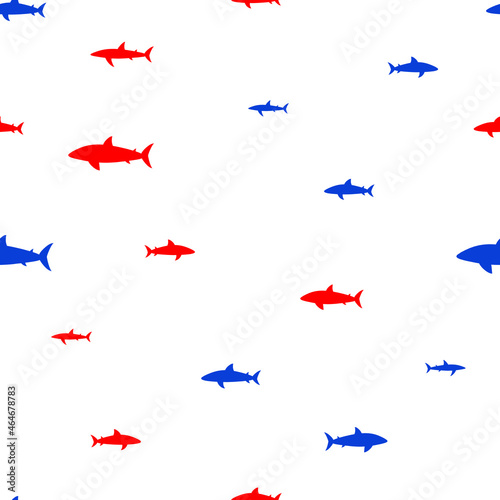 Blue and Red sharks pattern for t-shirts