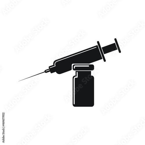 Syringe and Vaccine Icon. Medicine, Sign of Vaccination