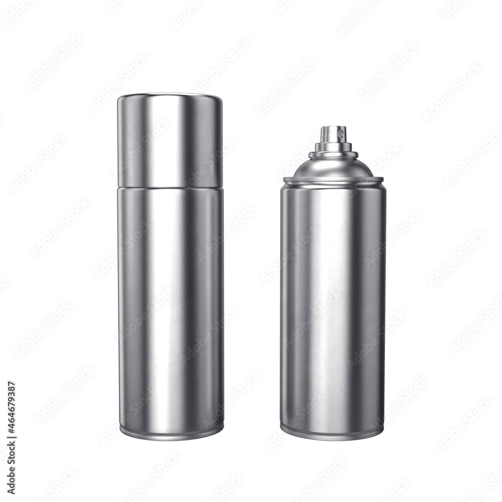 Aluminum can spray paint on a white background, 3d render Aluminum can spray paint on a white background, 3d render