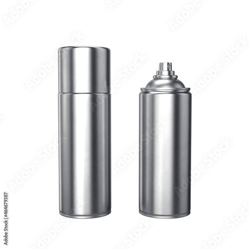 Aluminum can spray paint on a white background, 3d render