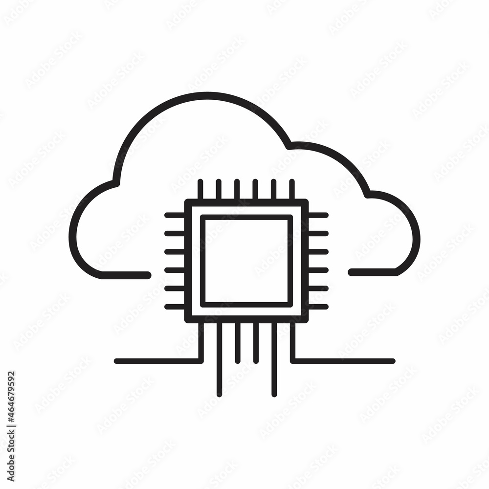 Symbol of Cloud Based Architecture Thin line Icon of Data Science Symbol of Cloud Based Architecture Thin line Icon of Data Science