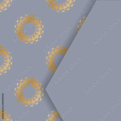 Flyer in gray with luxurious gold ornamentation prepared for typography.
