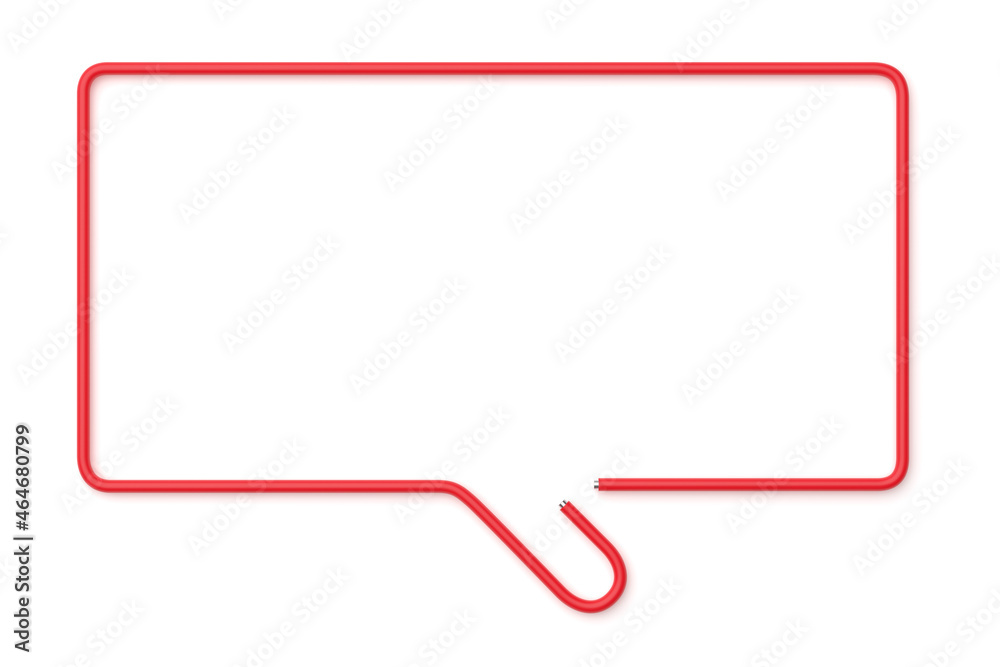 Paper clip in shape of speech bubble isolated. 3D rendering. Paper clip in shape of speech bubble isolated. 3D rendering.