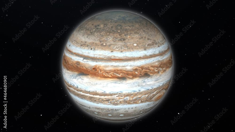 Planet Jupiter Rotating HD Space Scene Planet Jupiter Rotating HD Space Scene