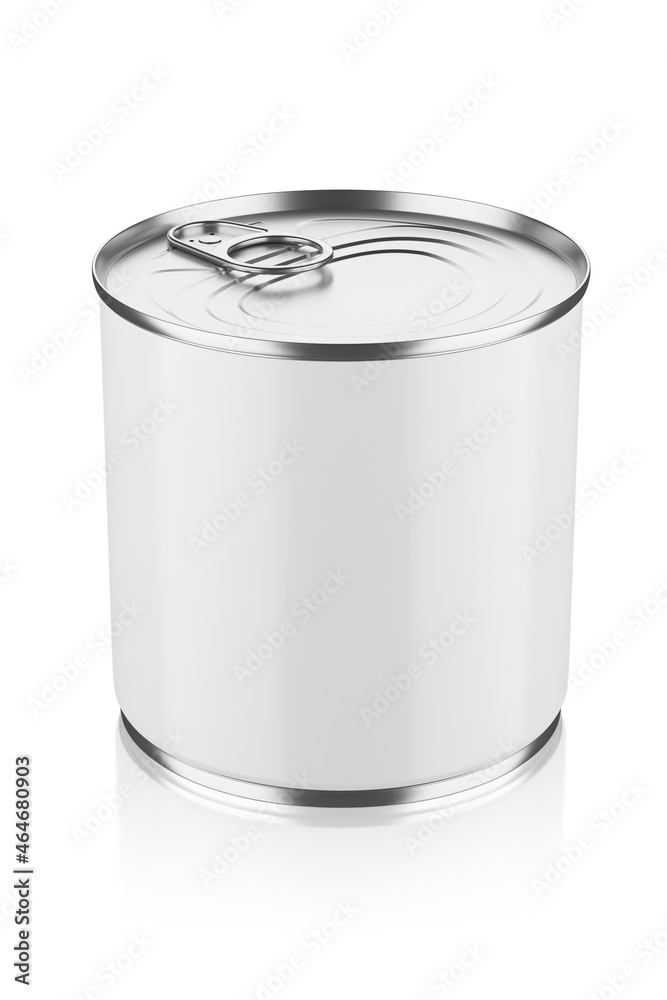 Tin can isolated on white background. 3D rendering. Tin can isolated on white background. 3D rendering.
