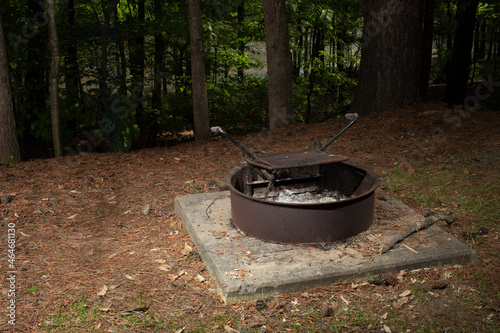 Campfire grill that needs to be lit