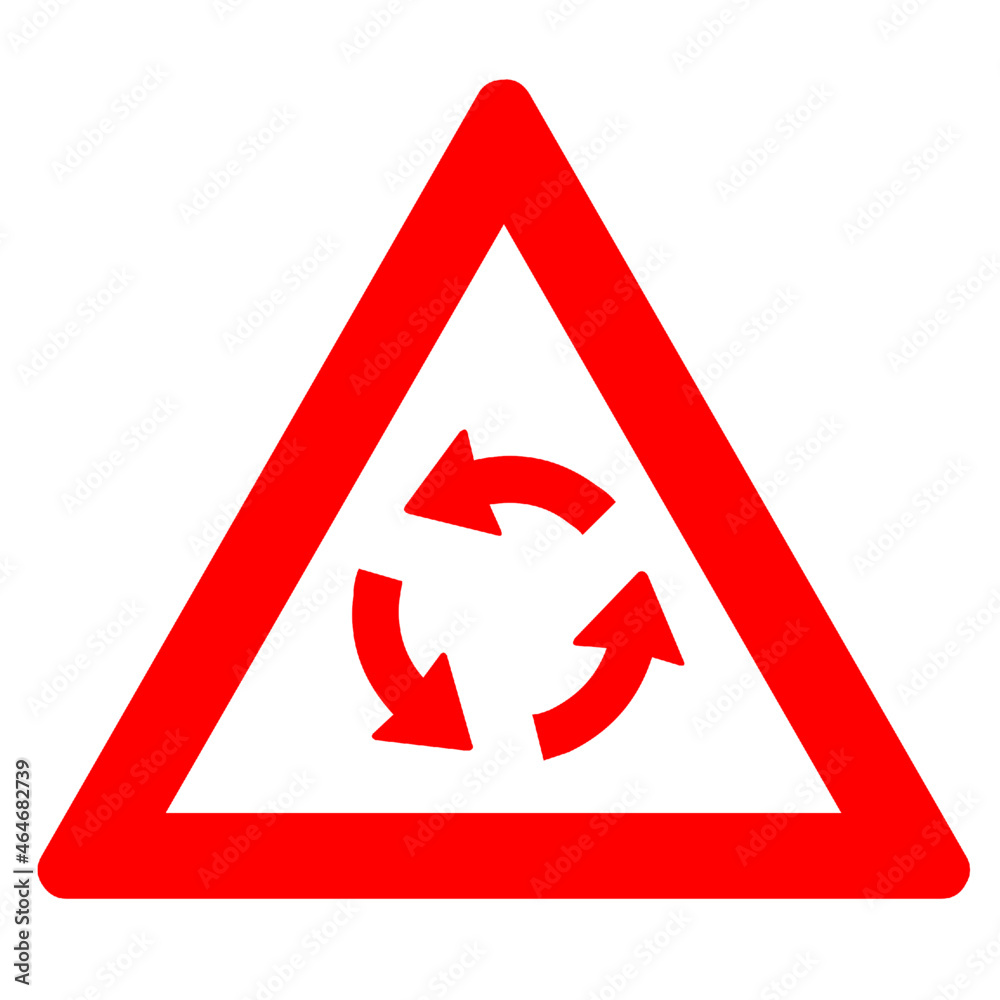 red triangle sign round about transportation red triangle sign round about transportation