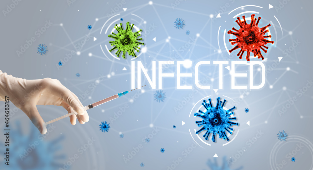 Syringe, medical injection in hand, coronavirus vaccine concept Syringe, medical injection in hand, coronavirus vaccine concept