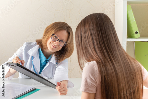 teenager is a patient at a medical examination in a medical clinic at doctor's appointment