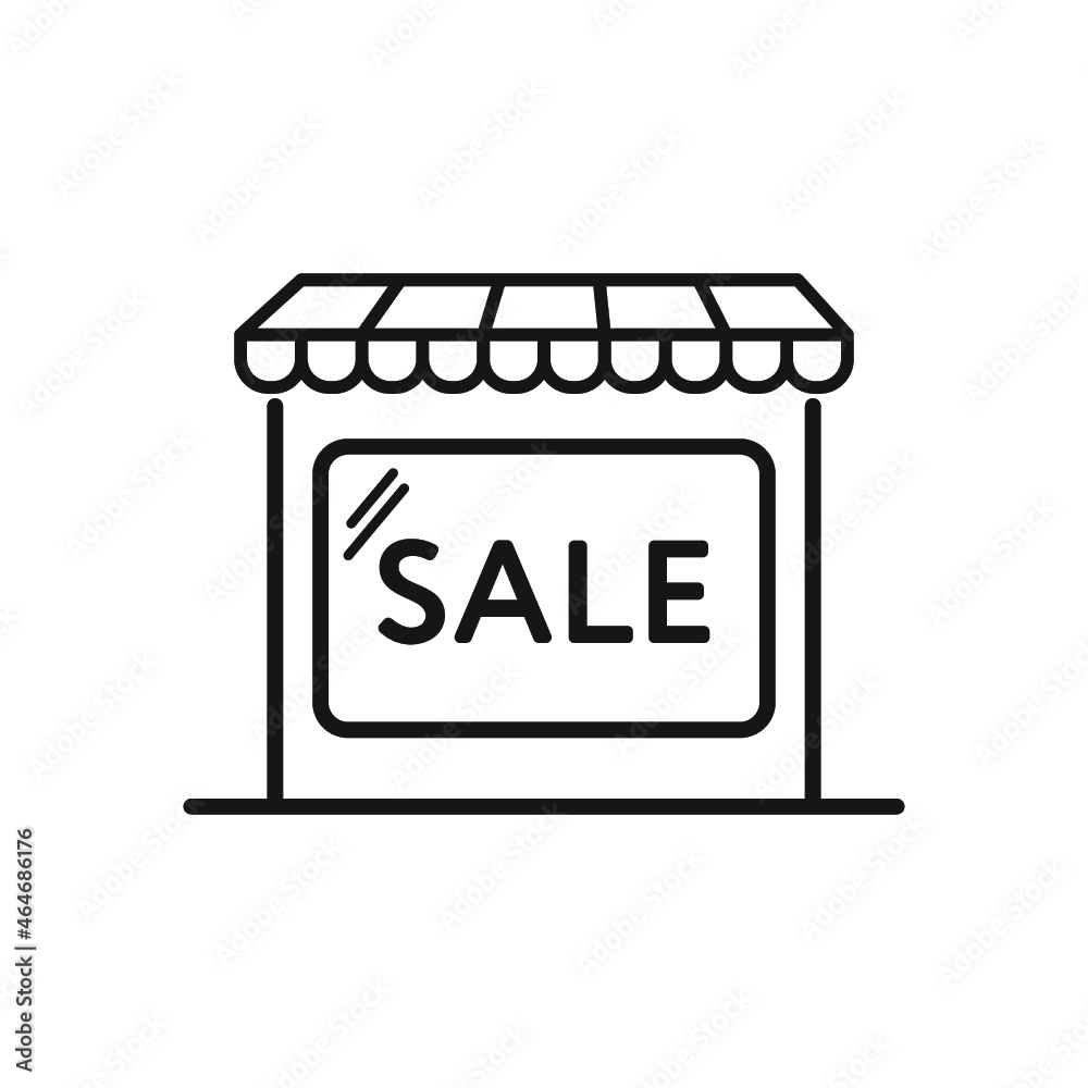 Market sale line icon. Wholesale store sign. Marketplace discounts symbol Market sale line icon. Wholesale store sign. Marketplace discounts symbol
