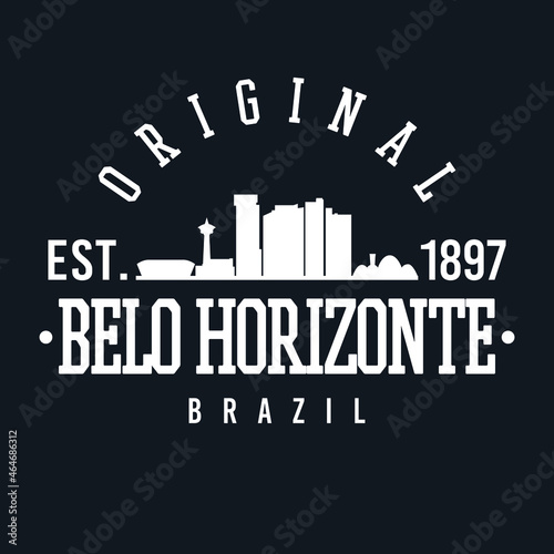 Belo Horizonte, State of Minas Gerais, Brazil Skyline Original. A Logotype Sports College and University Style. Illustration Design Vector City. photo