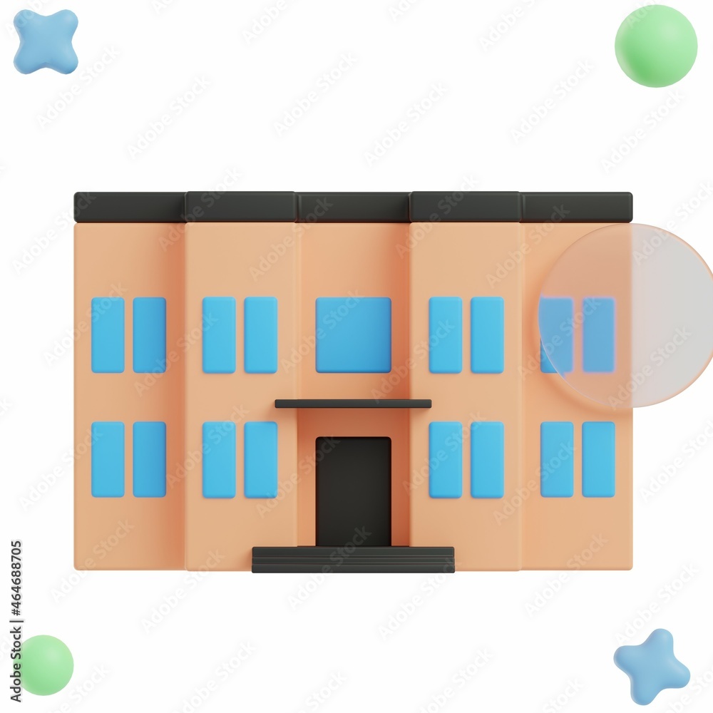 School Building - 3D School Illustration Icon Pack School Building - 3D School Illustration Icon Pack