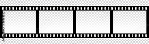 film strip icon isolated on transparent background. tape photo film strip frame, Video Film strip roll, Vector illustration