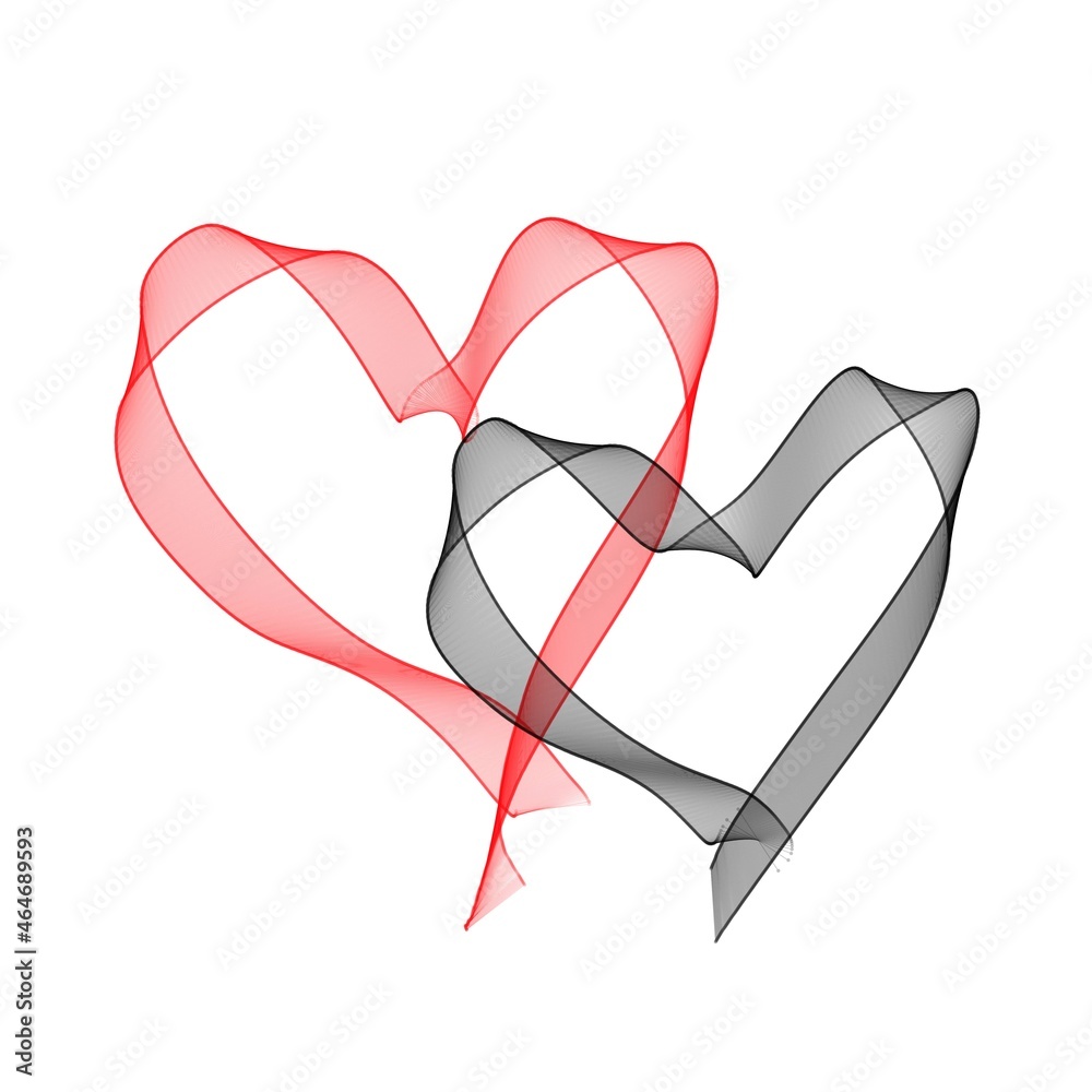 Heart. Abstract love symbol. Continuous line art drawing illustration. Valentines day background banner.	
