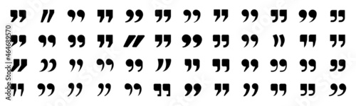 quote mark collection. black quotes icon set. Speech mark. inverted commas symbol. vector illustration