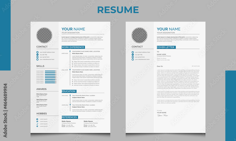 Print ready clean resume design | Vector resume template design | Creative resume design Print ready clean resume design | Vector resume template design | Creative resume design