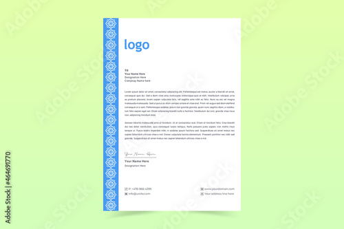 Islamic Letterhead Template Design. Professional corporate business letterhead vector template. Simple and clean print ready design.