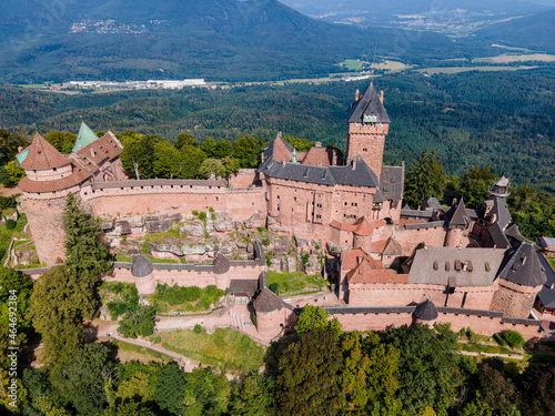 Fotografi Pink Haut koenigsbourg Famous Castle in France, Alsace