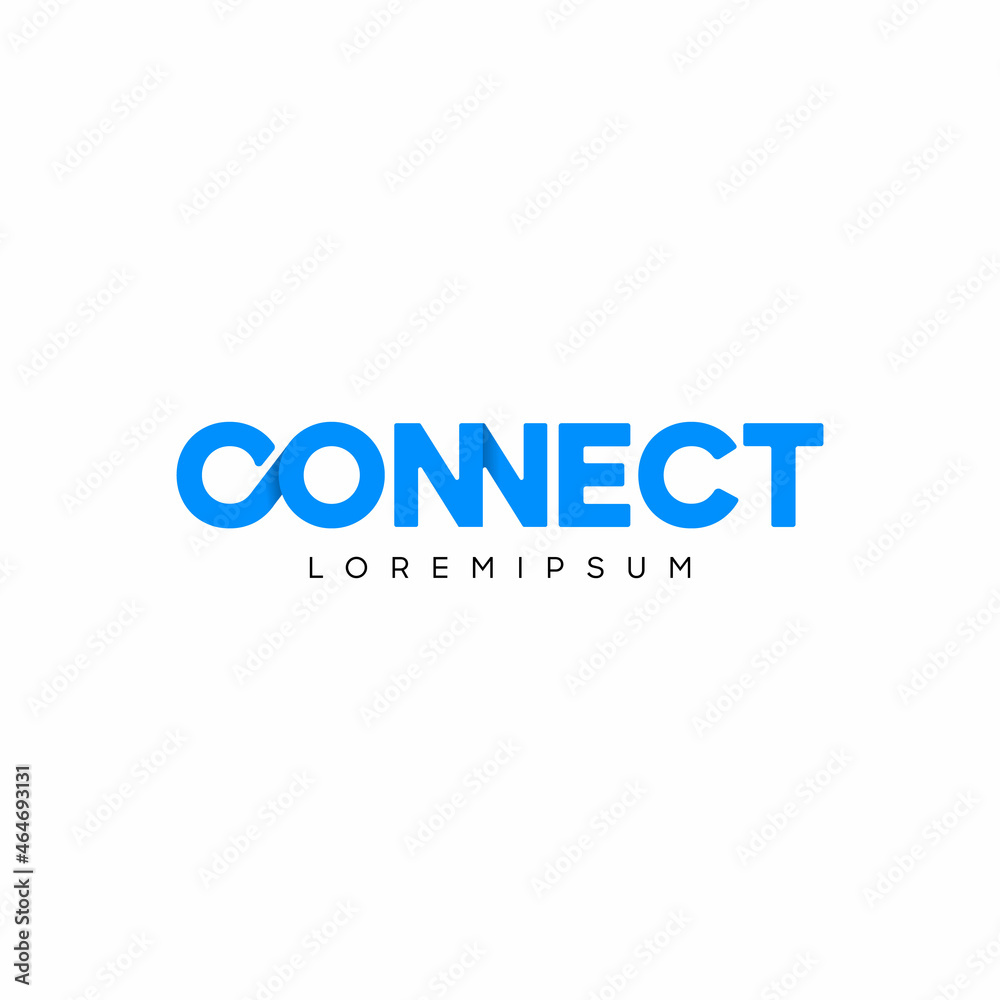 Connect Blue Logo Design Template Elements. Connected c and o letters. Modern Networking Logo Design.